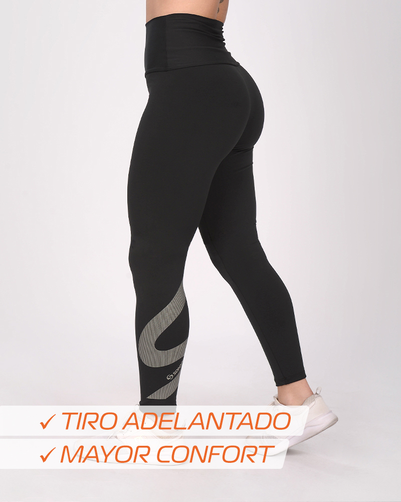 Calza de LYCRA transblock negra con bolsillo trasero