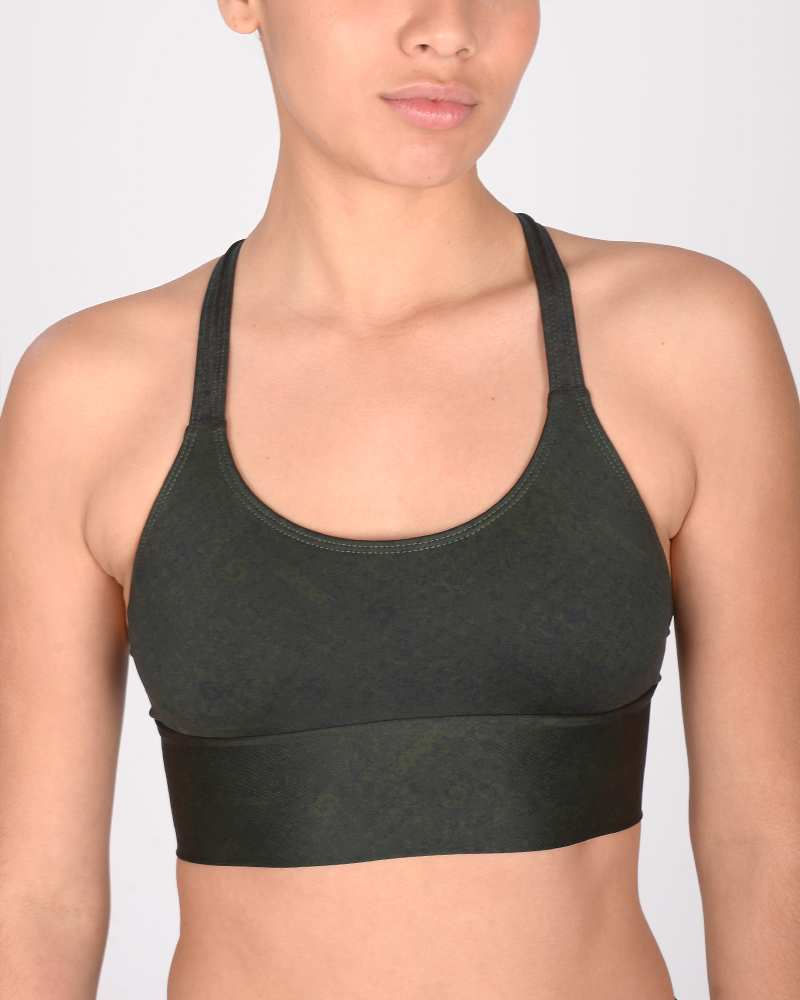 Top mini de LYCRA estampada Granizado Verde