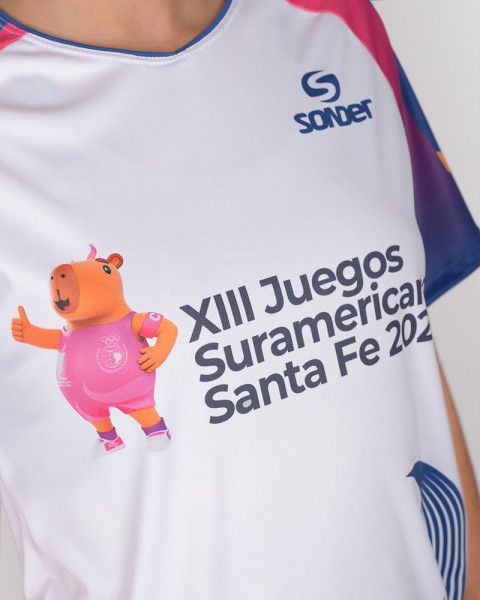 Remera entallada de poliéster sublimado Suramericanos