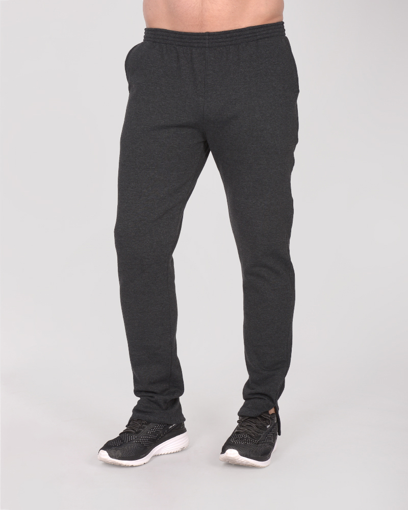 Pantalón de frisa elastizado gris oscuro melange