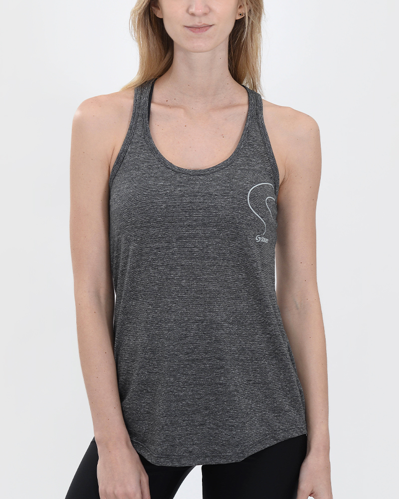 Musculosa de jersey fantasía negro melange