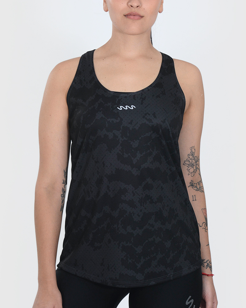 Musculosa competición de poliéster estampado Mineral