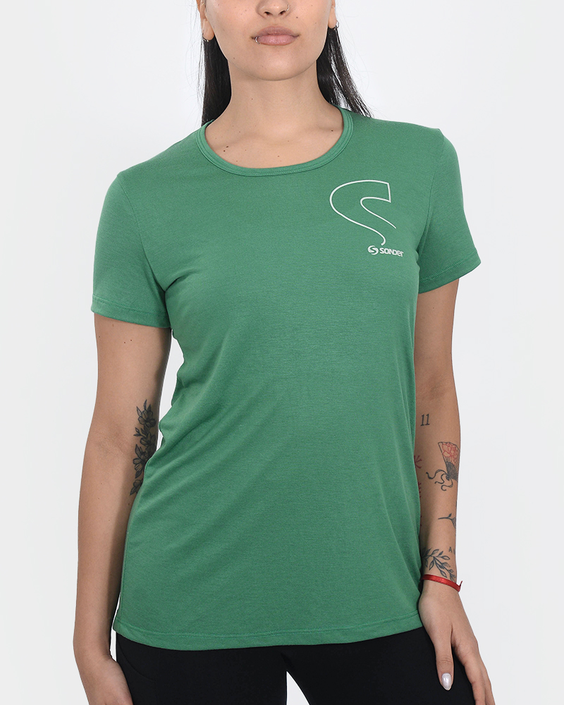 Remera larga de jersey verde seco